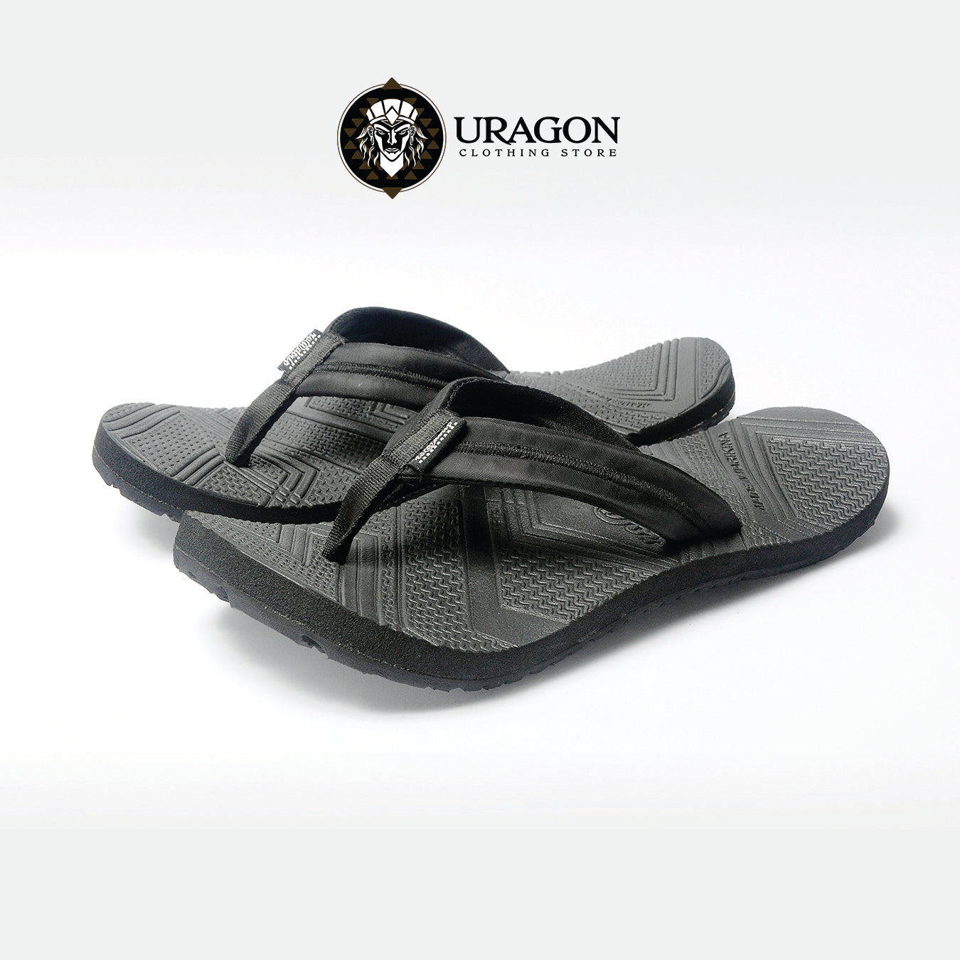 Uragon Lagalag Baltog Mens Tiresole Slippers Black