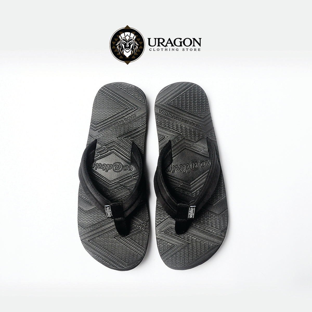 Uragon Lagalag Baltog Mens Tiresole Slippers Black